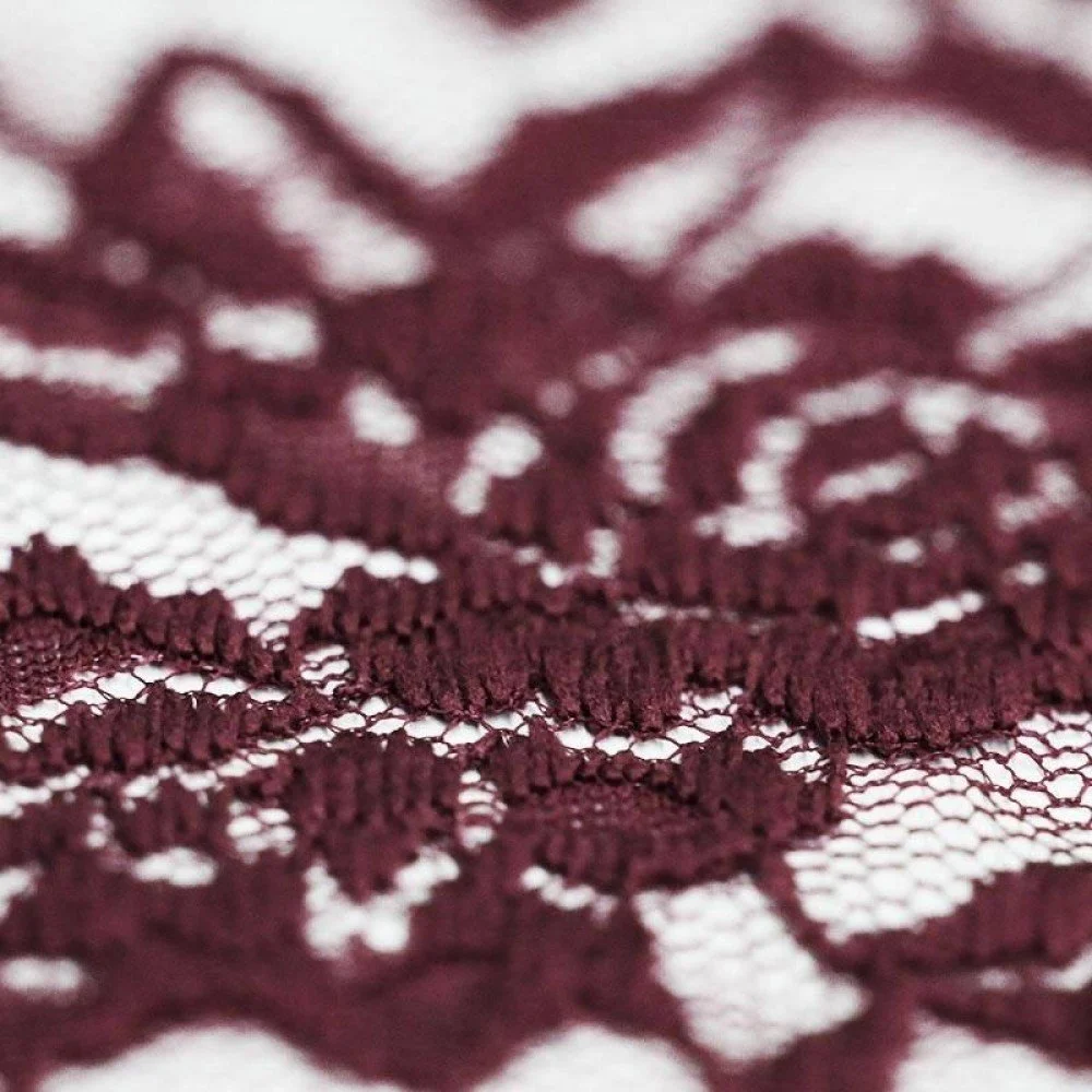 Tissu Dentelle Élastique Bordeaux Tissu Dentelle Élastique Bordeaux - (Dentelle Tissu )
