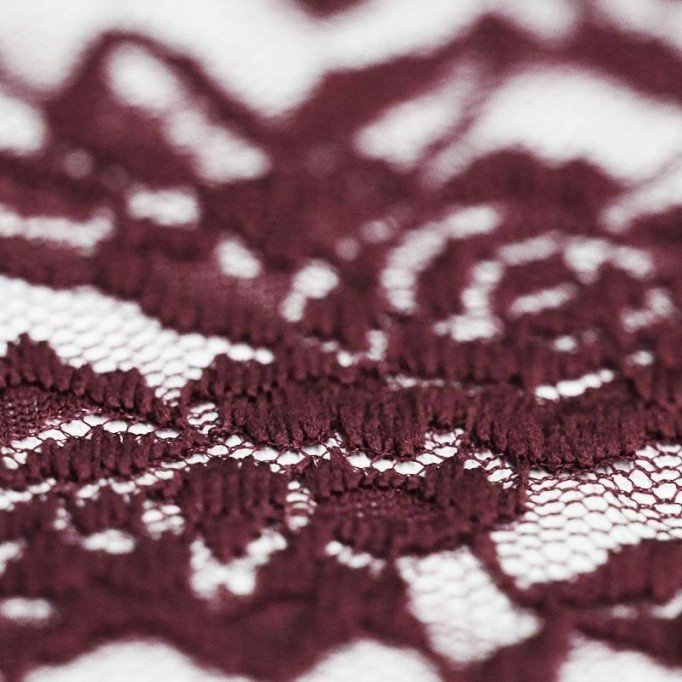 Tessuto Pizzo Stretch Bordeaux  - (Pizzo Tessuto)