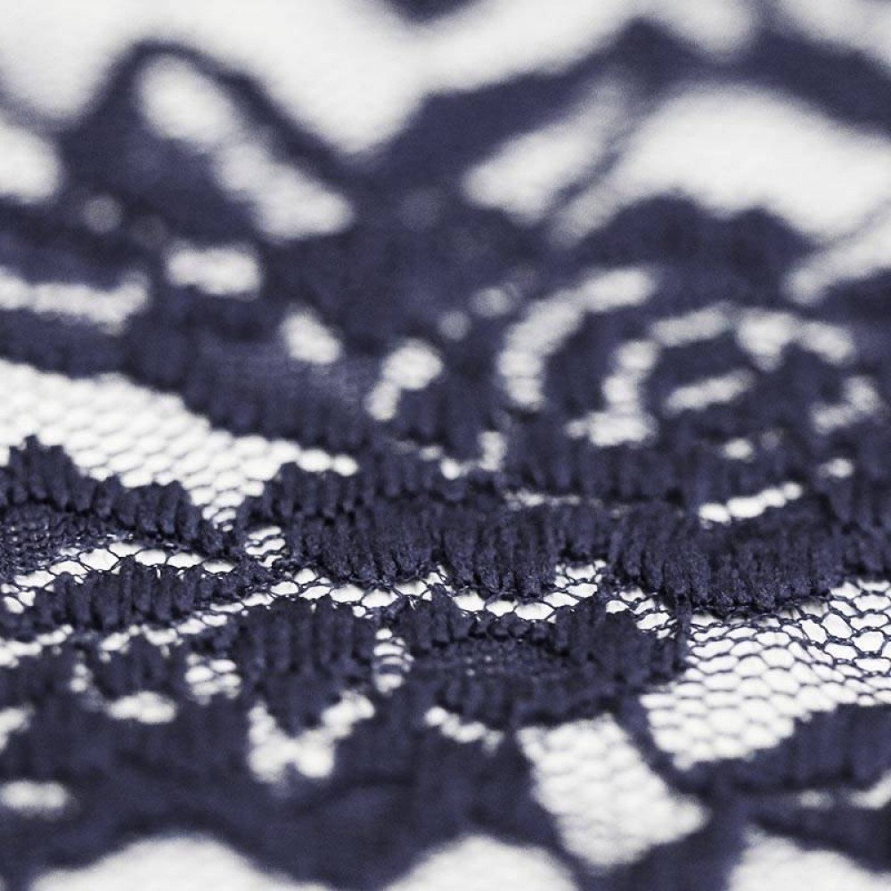 Blonde Stof Elastisk Navy Blonde Stof Elastisk Navy - (Kniplinger Stof)
