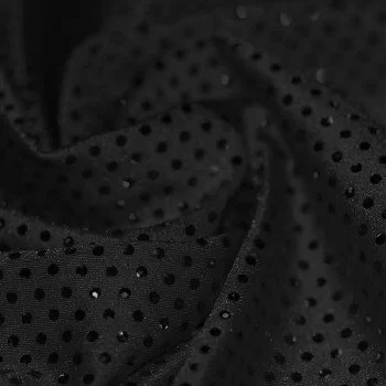 Lycra Stof Glitter Pailletten Zwart Lycra Stof Glitter Pailletten Zwart