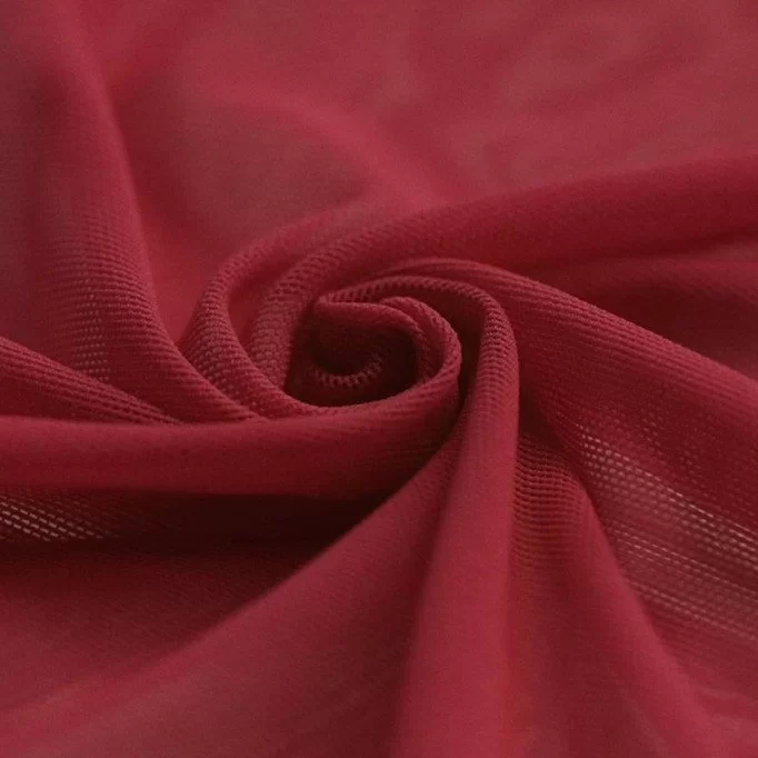 Mesh Tessuto a Rete Elastico Rosso Scuro - (Mesh Tessuto a Rete Elastico)
