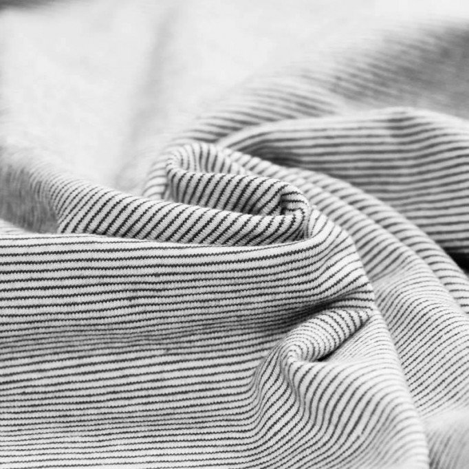 Jersey Stripes 1mm Black 2mm White - (Jersey Cotton Stripes)
