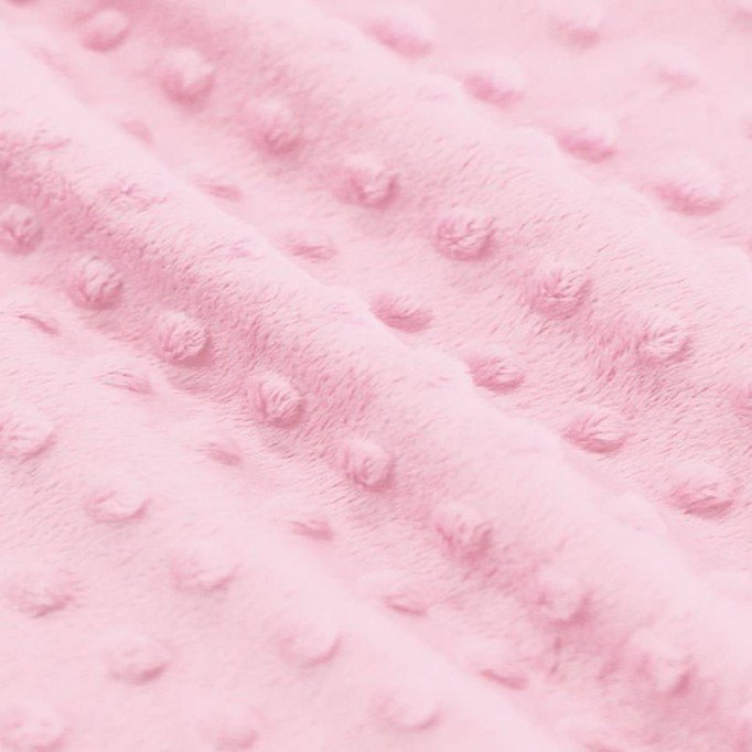 Tissu Minky Polaire Rose - (Tissu Minky a Pois)