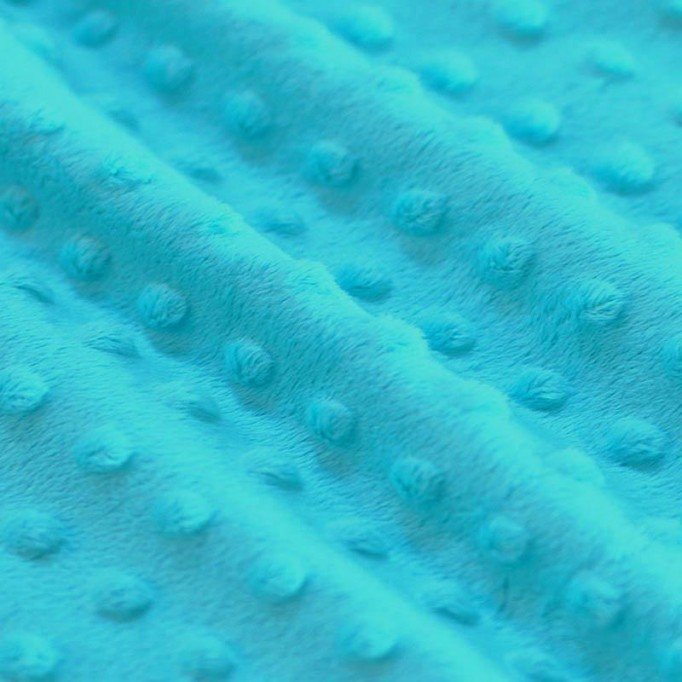 Minky Dotted Fleece Turkis - (Minky Dotted Fleece)