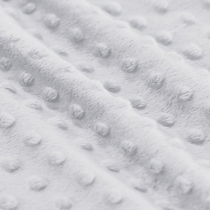 Tissu Minky Polaire Gris Clair - (Tissu Minky a Pois)