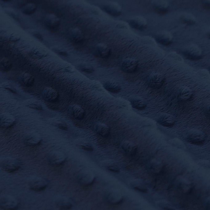 Tissu Minky Polaire Marine - (Tissu Minky a Pois)