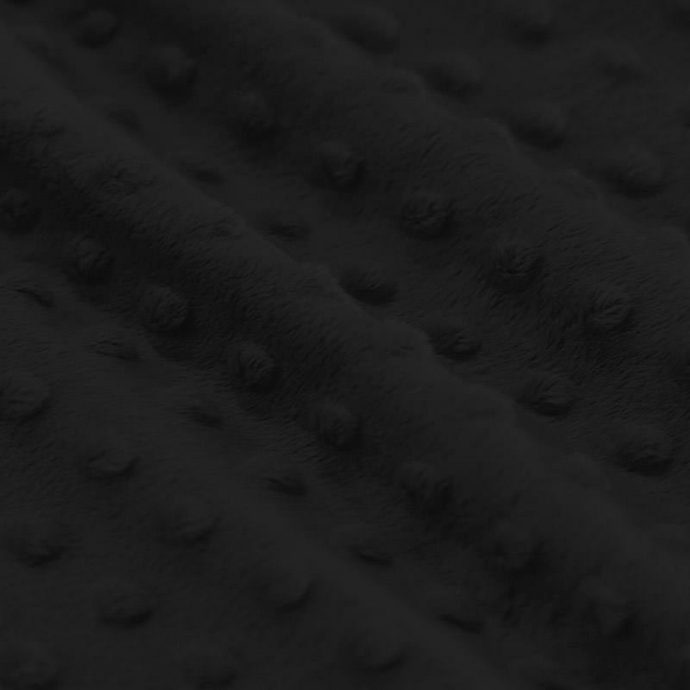 Minky Fleece Stoff Schwarz