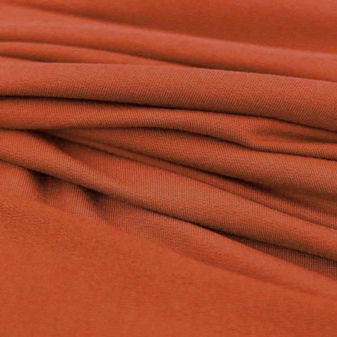 Tissu French Terry Modal Orange Brûlé - (Tissus Jersey)