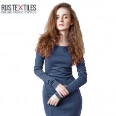 Tessuto French Terry Di Modal Jeans Scuro