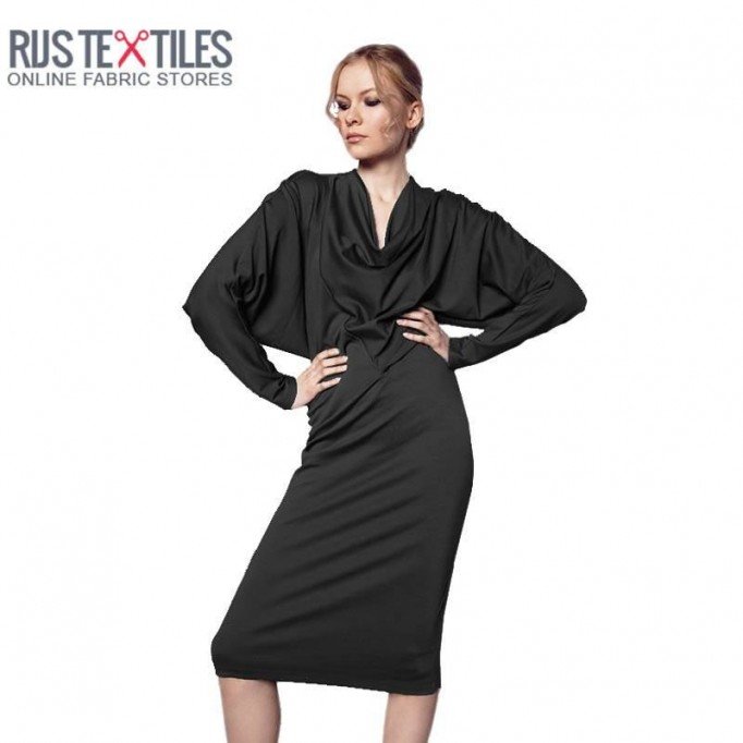 Modal Jersey Stof Sort - (Jerseystoffer)