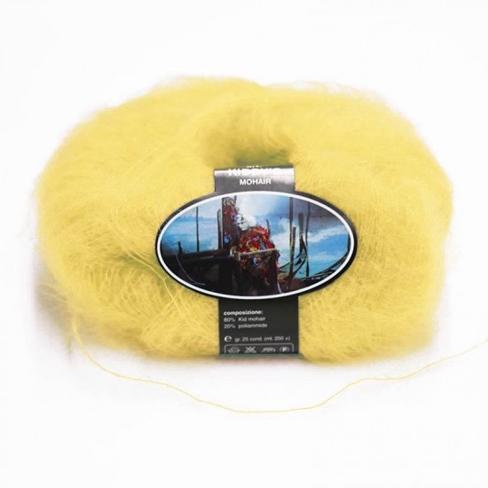 Mohair Yarn ISPE Needle Size 3,5 - 4 Light Yellow Mohair Yarn ISPE Needle Size 3,5 - 4 Light Yellow