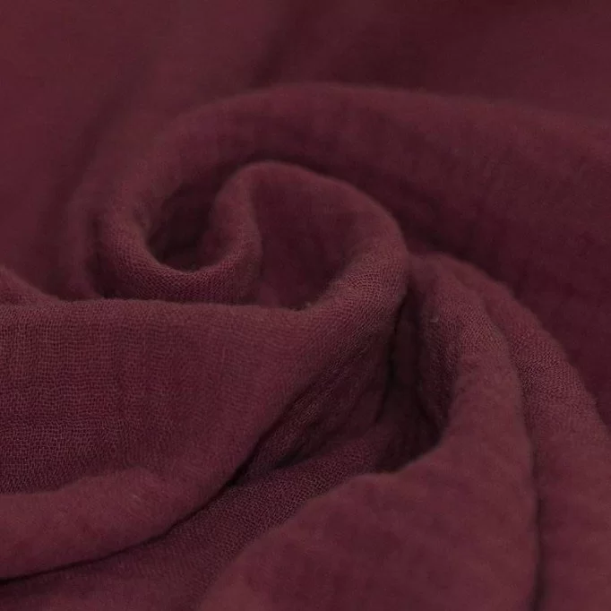 Baby Musselin Stof Bordeaux - (Baby Musselin Stof)