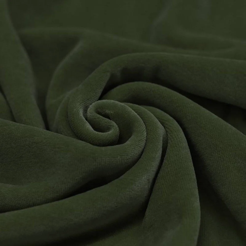 Nicky Velour Fabric Army Green