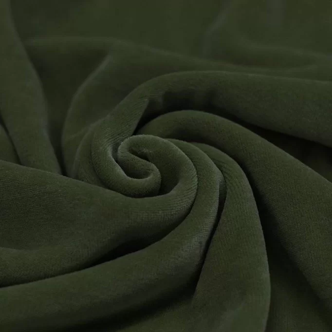 Tissu Nicky Velours Armée Verte - (Nicky Velours Tissus)