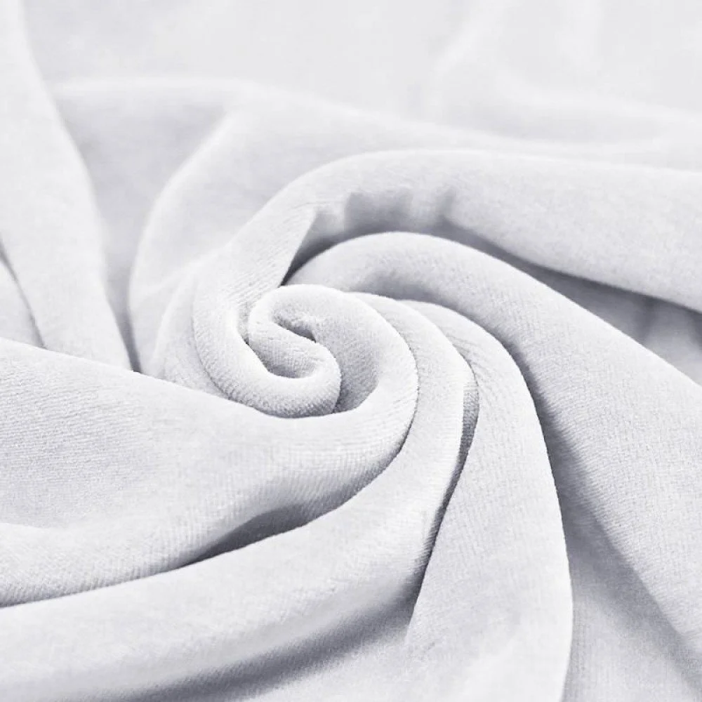 Nicky Velour Fabric White