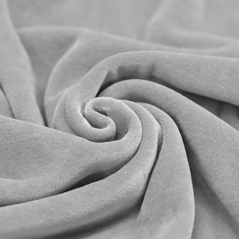 Nicky Velour Fabric Light Grey