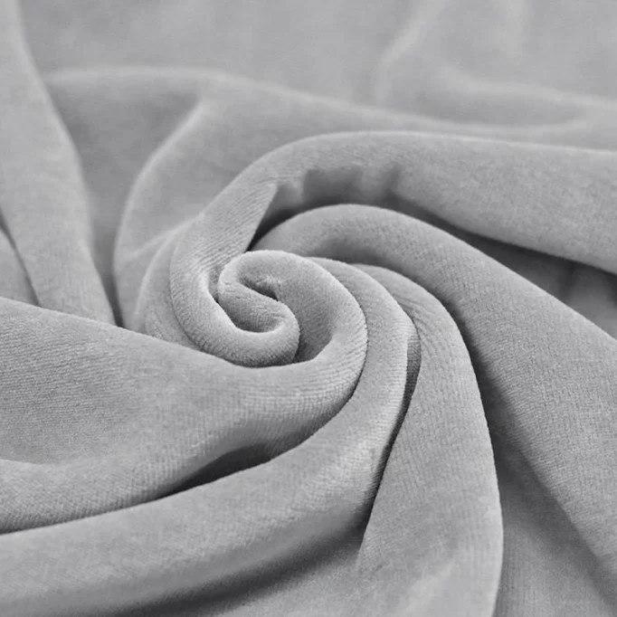 Nicky Velours Gris Clair  - (Nicky Velours Tissus)