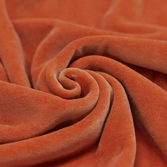 Orange Velours/Velour Tissu/Matière 150 cm large Orange Velours/Velour Tissu/Matière 150 cm large