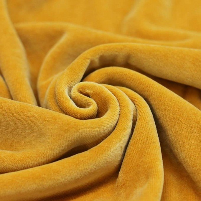 Tissu Nicky Velours Ocre - (Nicky Velours Tissus)