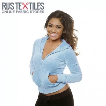 Nicky Velours Bleu Clair - (Nicky Velours Tissus)