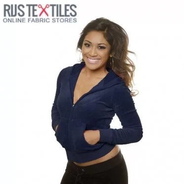 Nicki Velour Stoff Marine  - (Nicki Velour Stoffe)