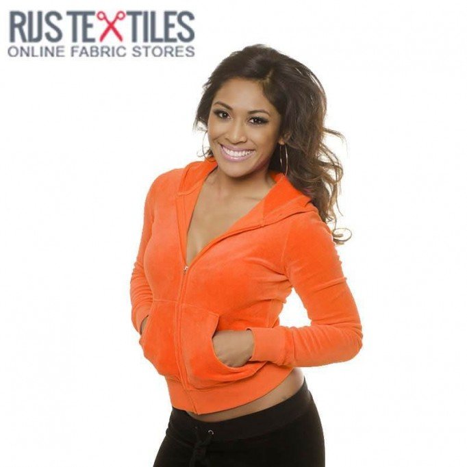 Nicky Velours Orange  - (Nicky Velours Tissus)