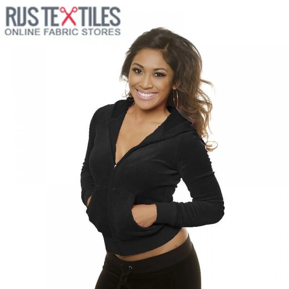 Nicky Velour Fabric Black