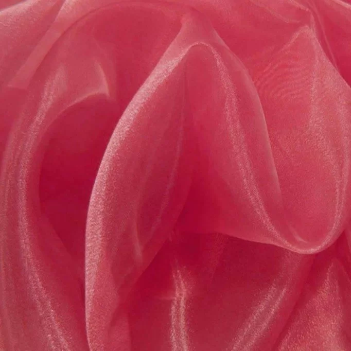 Organza Stof Fuchsia Rød - (Organza Dekostof)