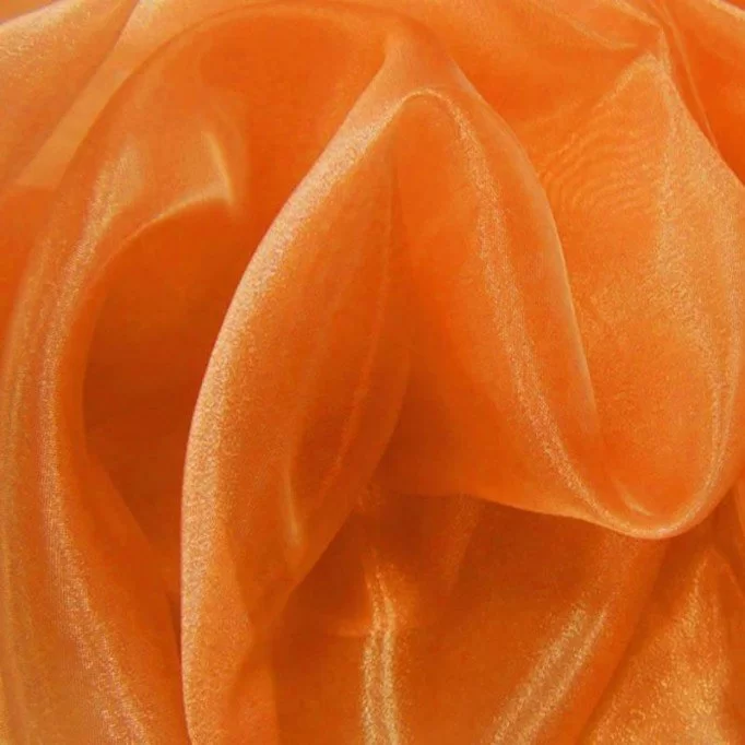 Organza Fabric Orange Tkanina Organza