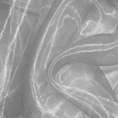 Tissu Organza Deux Tons Argent Gris