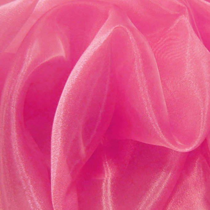 Organza Stof Fluor Rose - (Organza Stoffen)
