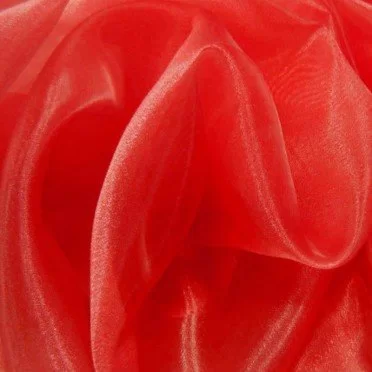 Tessuto Organza Rosso - (Tessuti Organza)