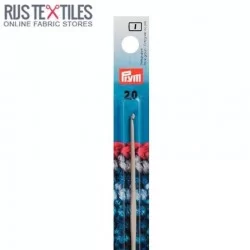 Szydełko 2mm Do wełny z przewodnikiem w szarym 14cm PRYM 195135