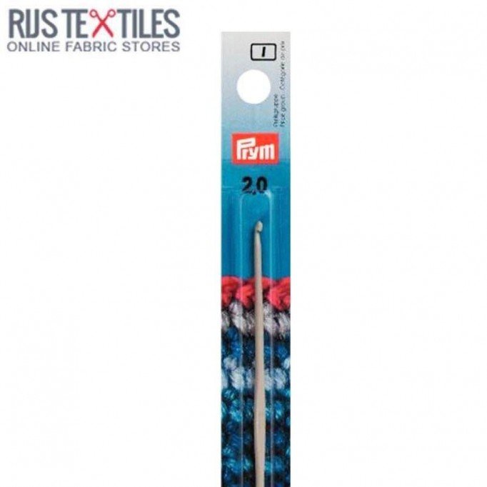 Crochet Hook 2mm For Wool With Guide Grey 14cm PRYM 195135 - (Knitting Needles And Crochet Hooks)