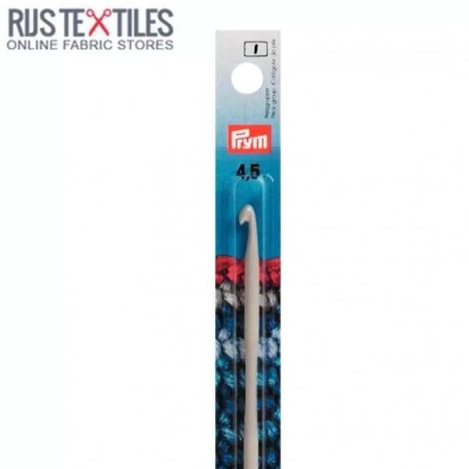 Crochet Hook 4,50mm For Wool With Guide Grey 14cm PRYM 195140 - (Knitting Needles And Crochet Hooks)