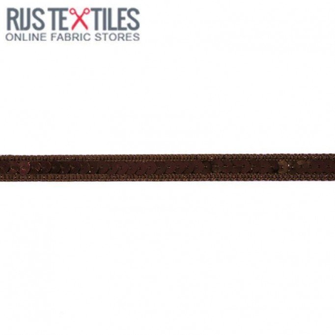 Nastro Di Paillettes Marrone 10mm  - (Nastri)