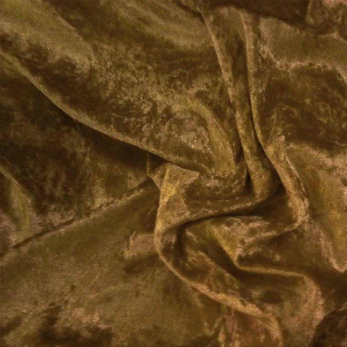 Tissu Panne De Velours Olive Brun - (Tissu Panne De Velours )