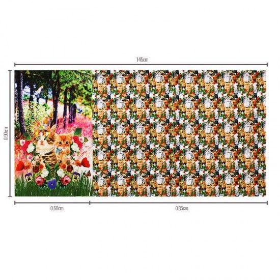 Jersey Cotton Fabric Digital Print - Cat Panel Jersey Cotton Fabric Digital Print - Cat Panel