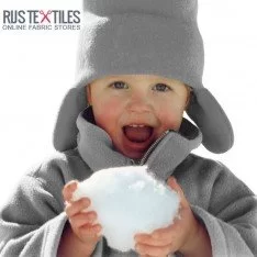 Polar Fleece Stof Licht Grijs