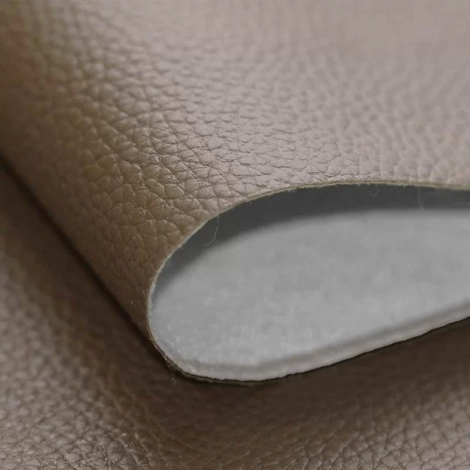 Tessuto Di Rivestimento In Similpelle Taupe - (Deco Tessuti)