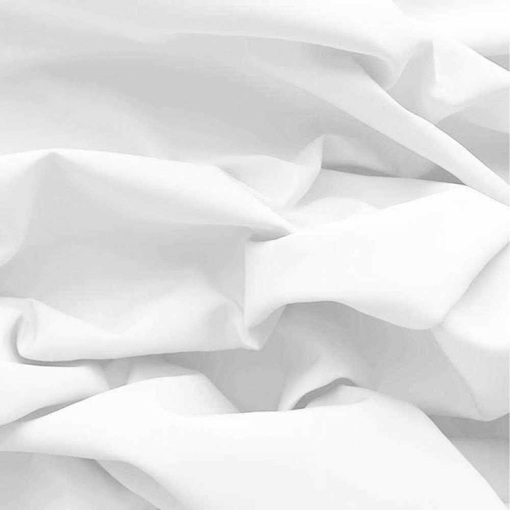 Popeline Di Cotone Tessuto Bianco