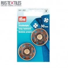 Sew-On Snap Fasteners 30 mm Brass Prym 341261