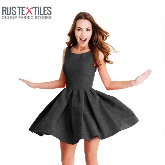 Tissu Punta Di Milano Jersey Gris Foncé Mêlée   - (Tissus Jersey)