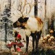 Jersey Cotton Fabric Digital Print - Reindeer Panel Jersey Cotton Fabric Digital Print - Reindeer Panel