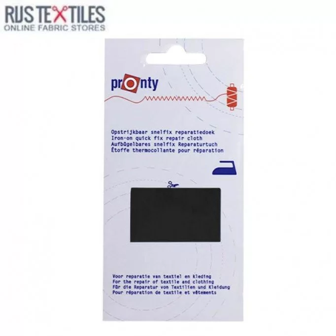 Repair Patches Black Plain Weave (Snelfix Iron-on) - (Haberdashery Accessory)