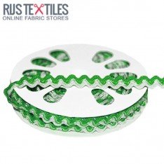 Zigzagband Grasgroen Wit 8mm