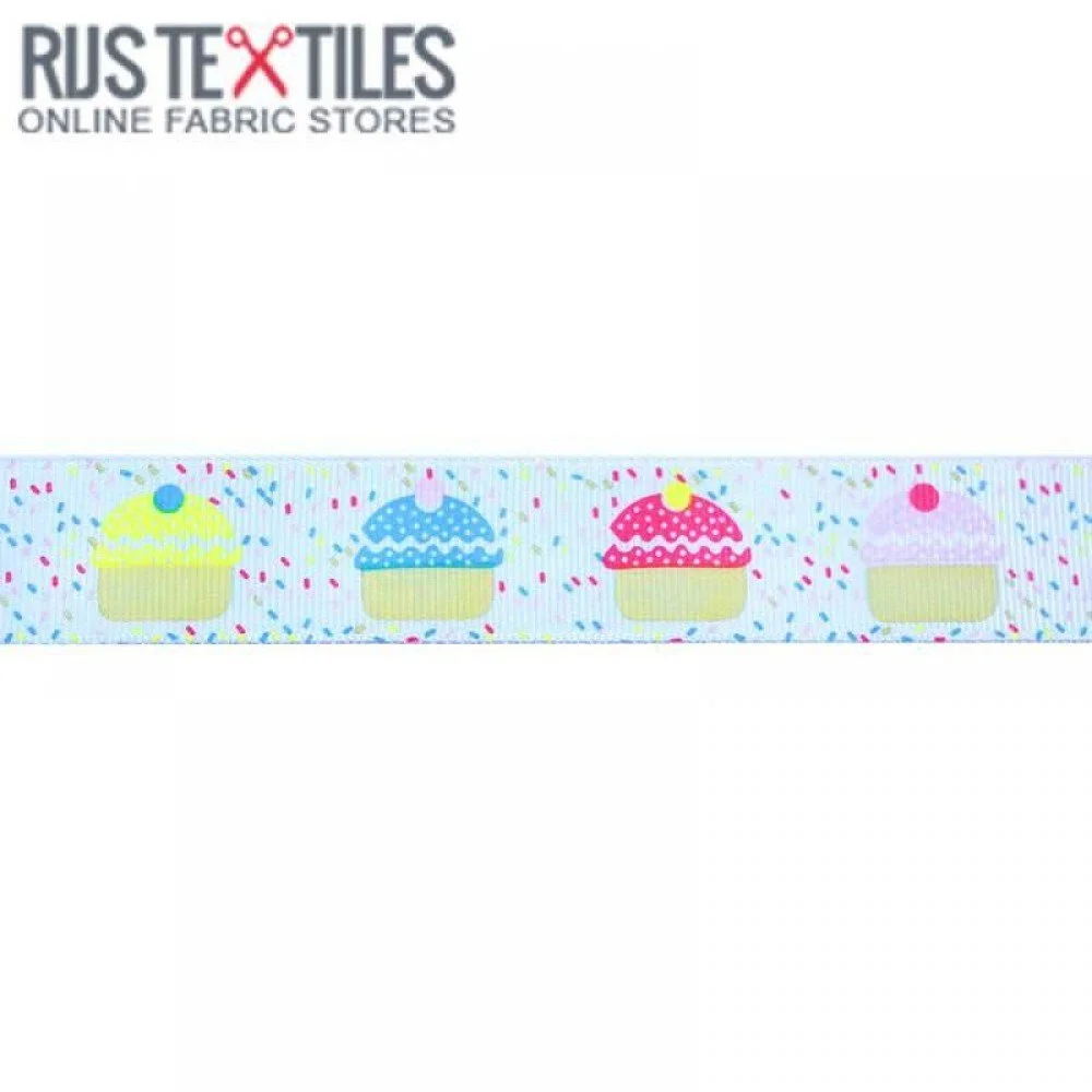 Nastro Grosgrain - Piccoli Bigné Blu Chiaro 25mm Nastro Grosgrain - Piccoli Bigné Blu Chiaro 25mm