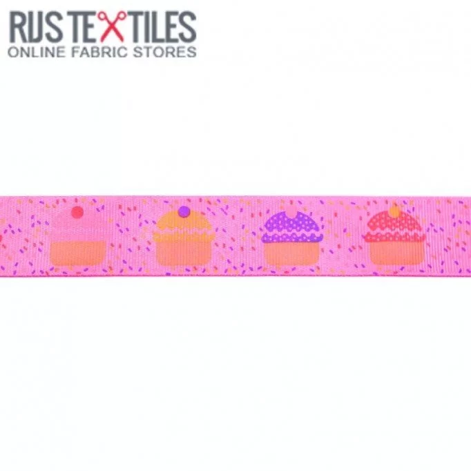 Ripsband - Cake Fuchsia 25mm - (Banden En Linten)