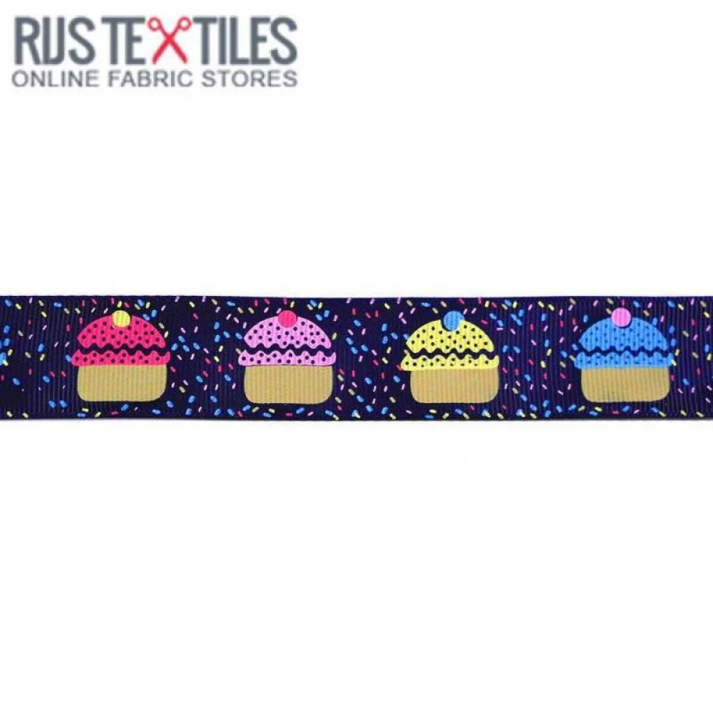 Grosgrain Ribbon - Cake Navy 25mm - (Ribbons )