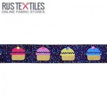 Ripsband - Cake Marine 25mm Ripsband - Cake Marine 25mm